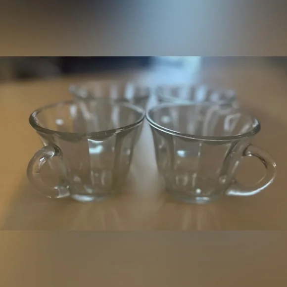 Vintage 1970s Tulip Inspired Punch Bowl Glasses (4) - Picture 2 of 7